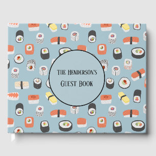 Livro De Visitas Sushi Nigiri Sashimi Maki Roll Nome Personalizado