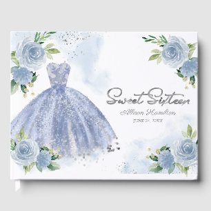Livro de Visitas Sweet 16 Vestido Prateado Poeira