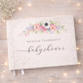 Livro De Visitas Sweet Floral Baby Shower Guest Book