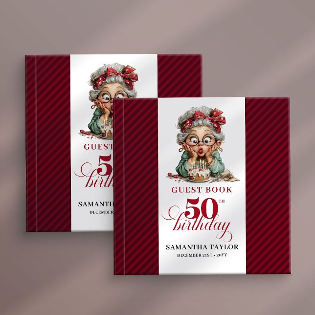 Livro De Visitas Sweet whimsical 50th lady guest signature book (Sweet whimsical 50th lady guest signature book)