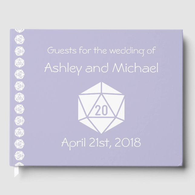 Livro De Visitas Tabletop Chic na Lavanda Guest Book (Frente)