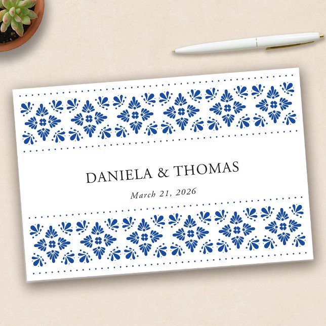 Livro De Visitas Talavera Mexicano Wedding Guestbook (Talavera Mexican Wedding Guestbook by Fiesta Valley Print)