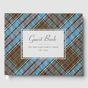 Livro De Visitas Tartan Clan Anderson Xadrez Multicolor Check Perso