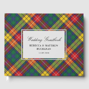 Livro De Visitas Tartan Clan Buchanan Xadrez Multicolor Personaliza