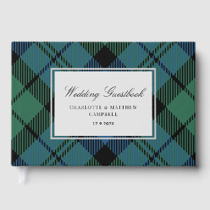 Livro De Visitas Tartan de Casamento Personalizado da Xadrez rustic