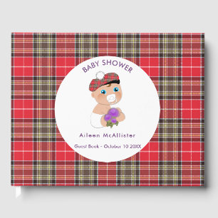 Livro De Visitas Tartan escocês Este Chá de fraldas personalizad