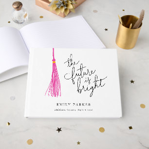Livro De Visitas Tassel Rosa O Futuro É Formatação Brilhante