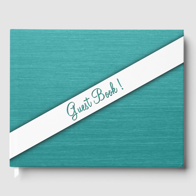 Livro De Visitas Teal Guest Book escovado (Frente)
