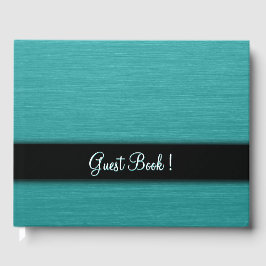 Livro De Visitas Teal Guest Book escovado