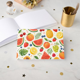 Livro De Visitas Tecido de Padrão de Frutas de Verão | Melancia Tro
