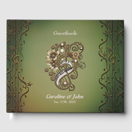 Livro De Visitas Teclado de piano inclinado.