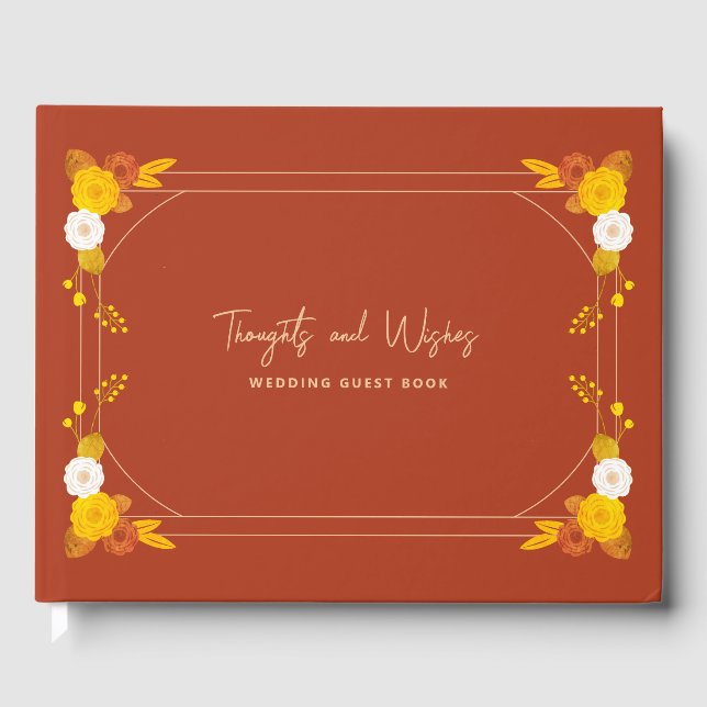 Livro De Visitas Tema de Casamento Clássico (Frente)