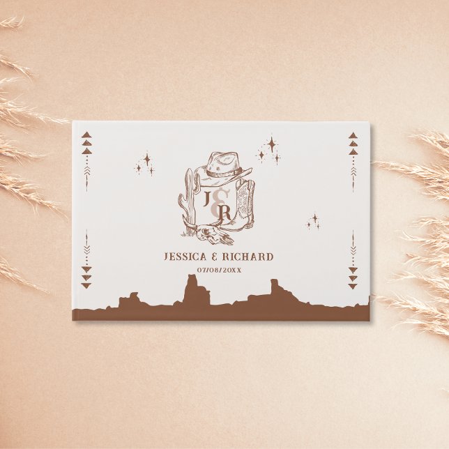 Livro De Visitas Tema de Cowboy de Casamento Oeste Selvagem Desenha (Criador carregado)