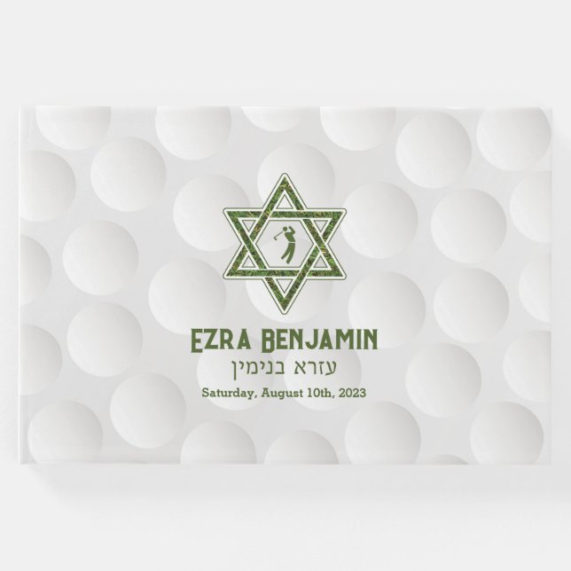 Livro De Visitas Tema de Golfe Bar Mitzvah (Frente)
