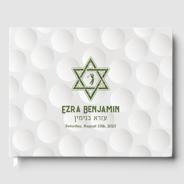 Livro De Visitas Tema de Golfe Bar Mitzvah (Frente)