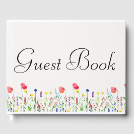 Livro de visitas temático de flores silvestres da 