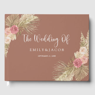 Livro De Visitas Terracotta Boho Floral Wedding
