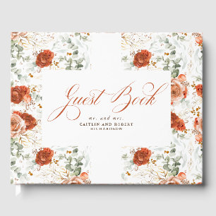 Livro De Visitas Terracotta Boho Floral Wedding