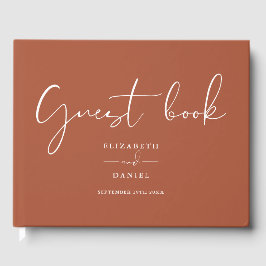 Livro De Visitas Terracotta Elegant Script Wedding