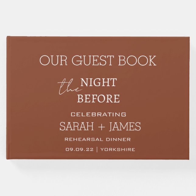 Livro De Visitas Terracotta na Véspera do Jantar de Ensaios  (Frente)