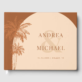 Livro De Visitas Terracotta Palm Trees & Ampersand Beach Weding