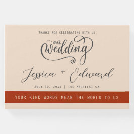 Livro De Visitas Terracotta Queimou Laranja Elegante Moderno Minima