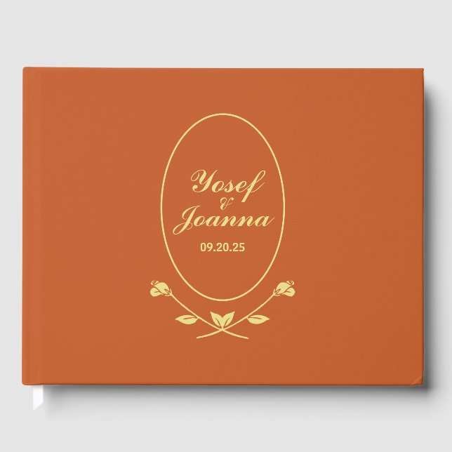 Livro De Visitas Terracotta Rosa Wedding (Frente)