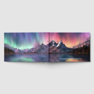 Livro De Visitas Texto personalizado Aurora Borealis
