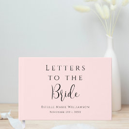 Livro De Visitas Texto Personalizado Chic Blush Letras Rosa para a