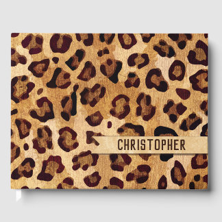 Livro De Visitas Texto Russo Leopard Imprimir Nome