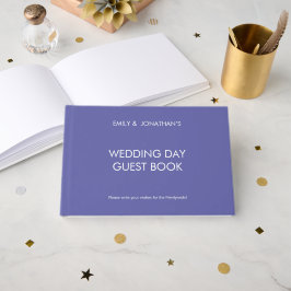 Livro De Visitas Texto Simples Personalizado Dia de Casamento Azul