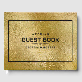 Livro De Visitas Textura dourada iridescente