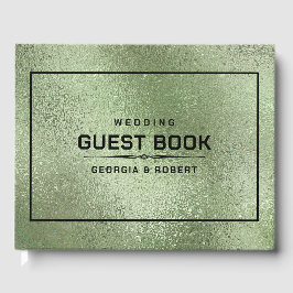 Livro De Visitas Textura iridescente verde Shimmering