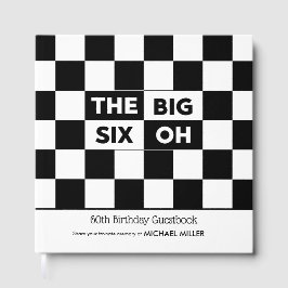Livro De Visitas The Big Six Oh Black White Checkered 60th Birthday