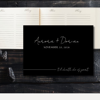 Livro De Visitas Til Death Black Elegant Weding Guest Book