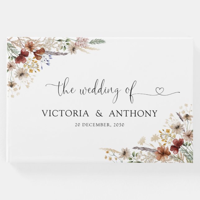 Livro De Visitas Tiny Wildflower Weding Guest Book (Frente)