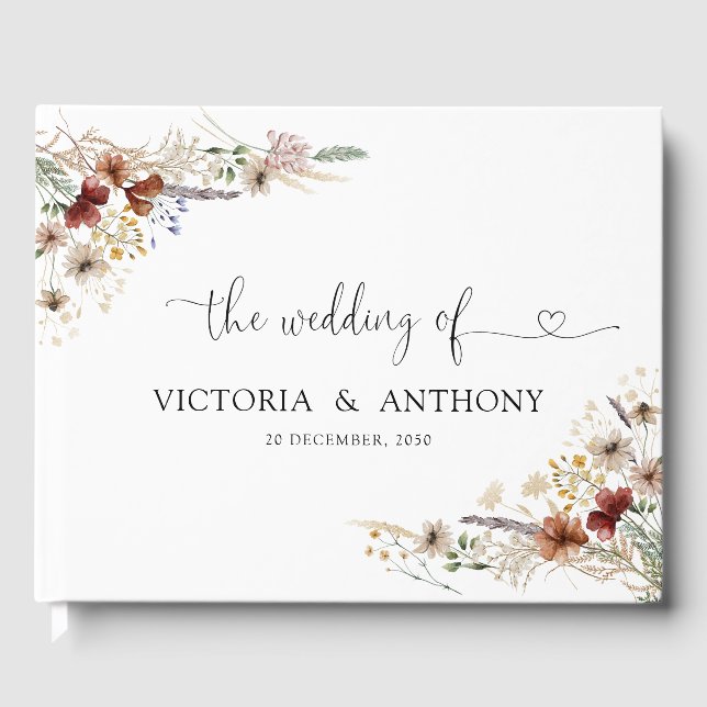 Livro De Visitas Tiny Wildflower Weding Guest Book (Frente)