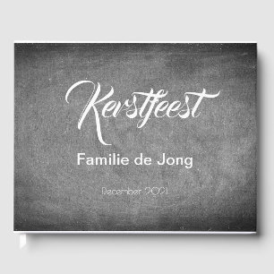 Livro De Visitas Tipografia de Kerstfeest Schoolbord Stijl Krijtjes