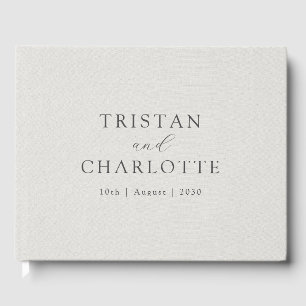 Livro De Visitas Tipografia Elegante Personalizada em Linho Falso B