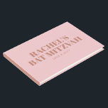 Livro De Visitas Tipografia Negra Moderna Terracotta Pink Bat Mitzv<br><div class="desc">Tipografia Moderna Personalizada Terracotta Pink Bat Mitzvah Livro de Convidados</div>