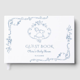 Livro De Visitas Toile Vintage frame Chinoiserie Chá de fraldas