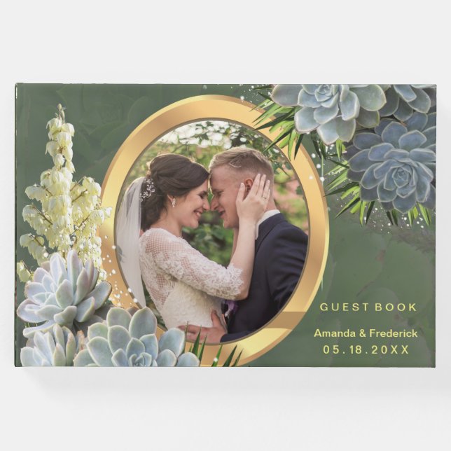 Livro De Visitas Tons Matizados de Azuis Pálidos Casamento (Frente)