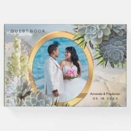 Livro De Visitas Tons Matizados de Azuis Pálidos Casamento