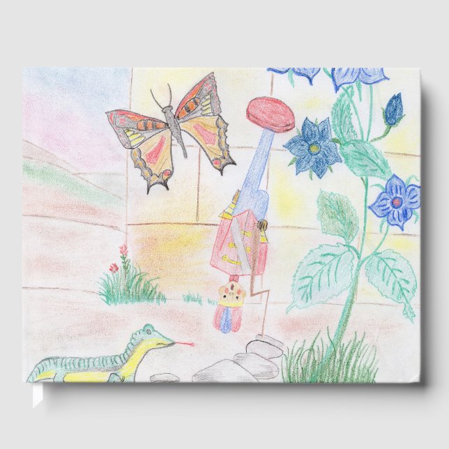 Livro De Visitas Trabalho de arte de Crianças Personalizadas, brinq (Frente)