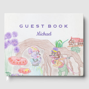 Livro De Visitas Trabalho de arte de Crianças Personalizadas, dois 