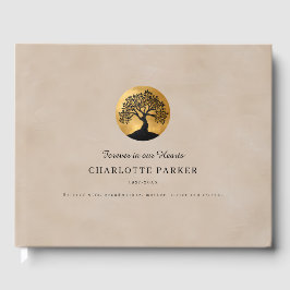 Livro De Visitas Tree of Life Memorial  Beige Custom