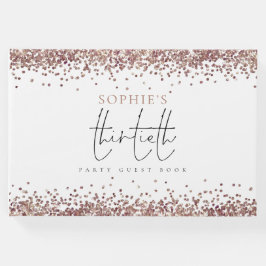 Livro De Visitas Trendy Rosa Dourada Glitter Party