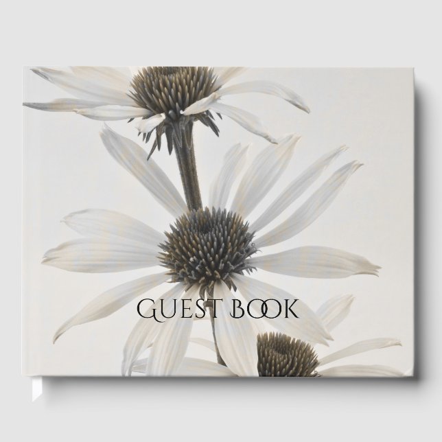 Livro De Visitas Três Flores Brancas de Cone (Frente)