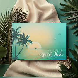 Livro De Visitas Tropical Isle Sunrise Teal ID581