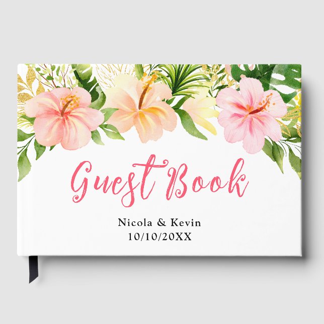 Livro De Visitas Tropical Jungle Floral Wedding (Frente)